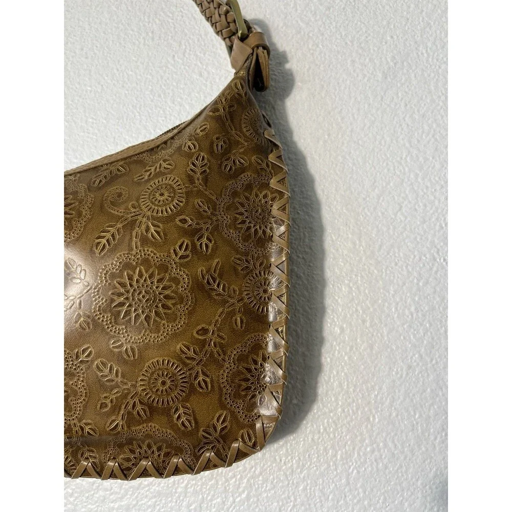 VTG XOXO Floral Embossed Tooled Boho Shoulder Bag Y2K Indie Western
